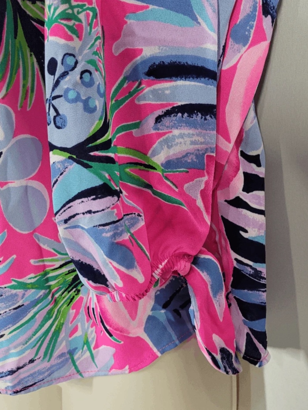 Lilly Pulitzer MaryEllen Cockatoo Pink off shoulders top Size XL - Picture 7 of 9